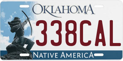 OK license plate 338CAL