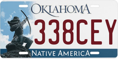 OK license plate 338CEY