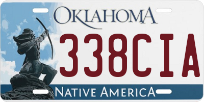 OK license plate 338CIA