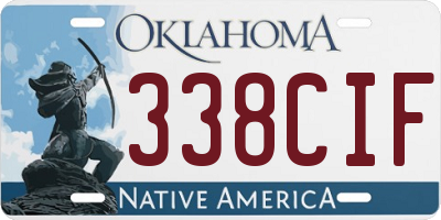OK license plate 338CIF