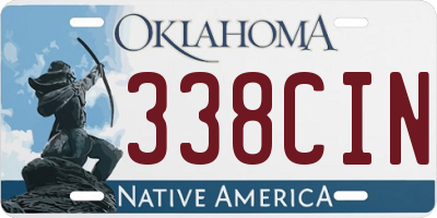 OK license plate 338CIN