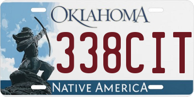 OK license plate 338CIT