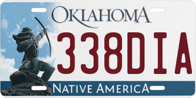 OK license plate 338DIA