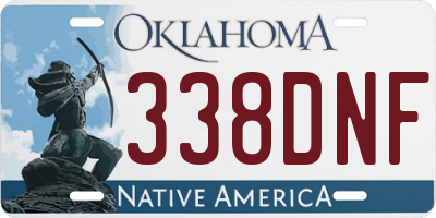 OK license plate 338DNF