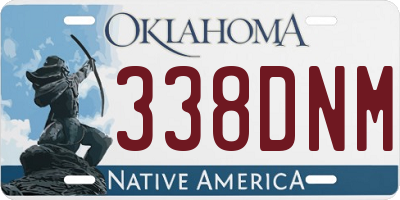 OK license plate 338DNM