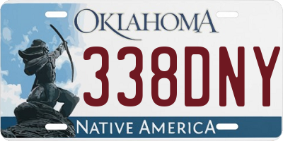 OK license plate 338DNY