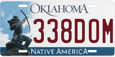 OK license plate 338DOM