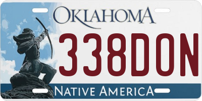 OK license plate 338DON