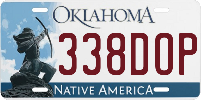 OK license plate 338DOP