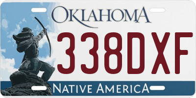 OK license plate 338DXF