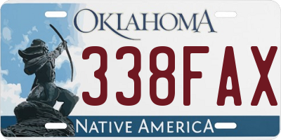 OK license plate 338FAX