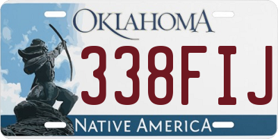 OK license plate 338FIJ