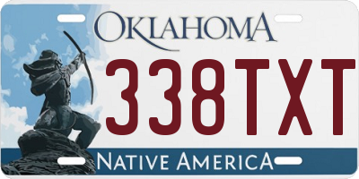 OK license plate 338TXT