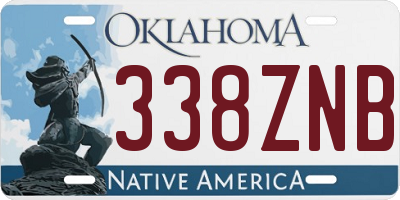 OK license plate 338ZNB