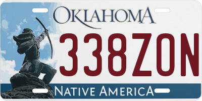 OK license plate 338ZON