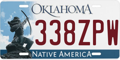 OK license plate 338ZPW