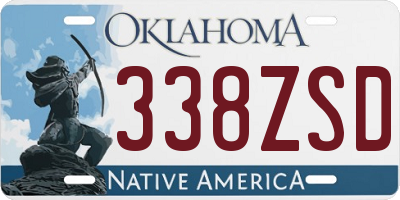 OK license plate 338ZSD