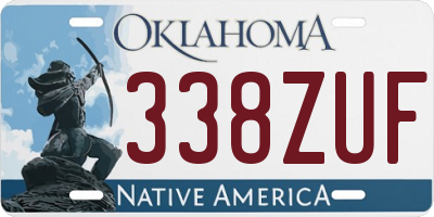 OK license plate 338ZUF