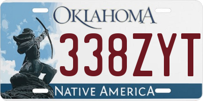 OK license plate 338ZYT