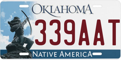 OK license plate 339AAT