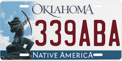OK license plate 339ABA