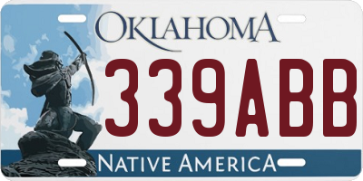 OK license plate 339ABB