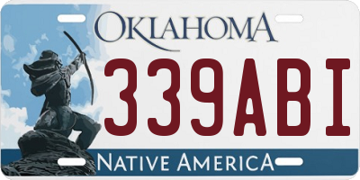 OK license plate 339ABI