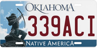 OK license plate 339ACI