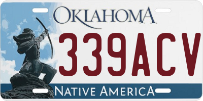 OK license plate 339ACV