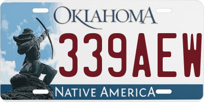 OK license plate 339AEW