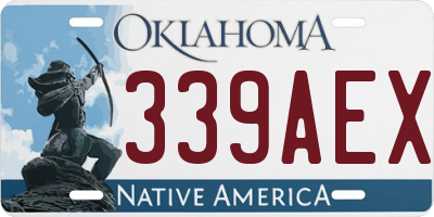 OK license plate 339AEX