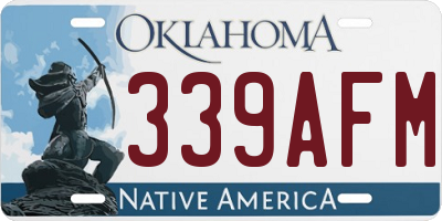 OK license plate 339AFM