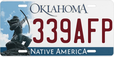 OK license plate 339AFP