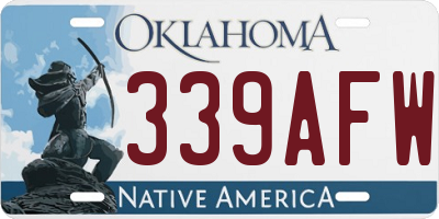 OK license plate 339AFW