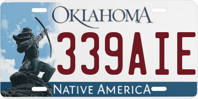OK license plate 339AIE