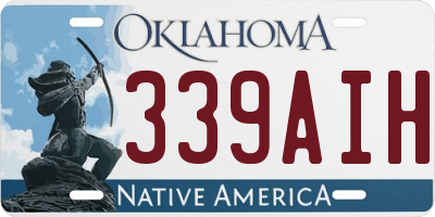 OK license plate 339AIH