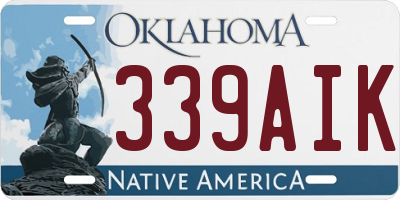 OK license plate 339AIK