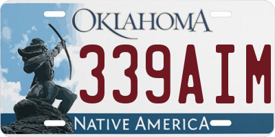 OK license plate 339AIM