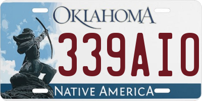 OK license plate 339AIO