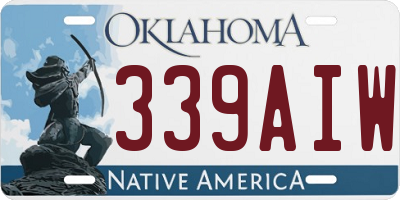 OK license plate 339AIW