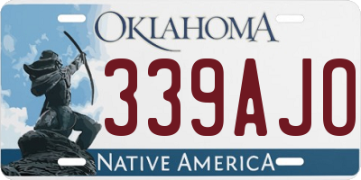 OK license plate 339AJO
