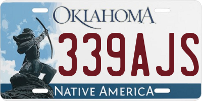 OK license plate 339AJS