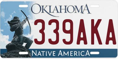 OK license plate 339AKA