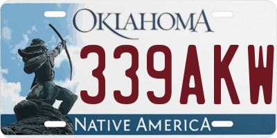 OK license plate 339AKW