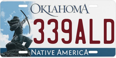 OK license plate 339ALD