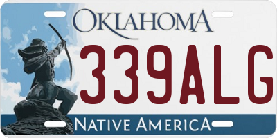 OK license plate 339ALG