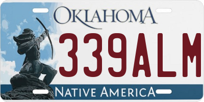 OK license plate 339ALM