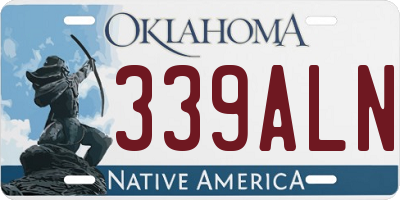 OK license plate 339ALN