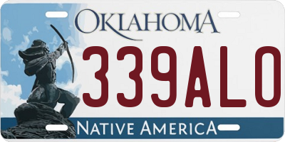 OK license plate 339ALO