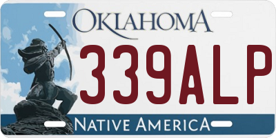 OK license plate 339ALP